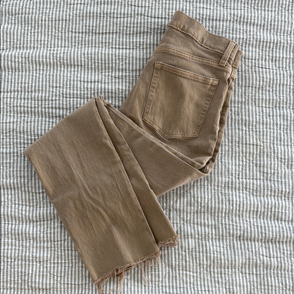 Beige Denim Jeans - Gap Cheeky Straight High Rise 28/6T